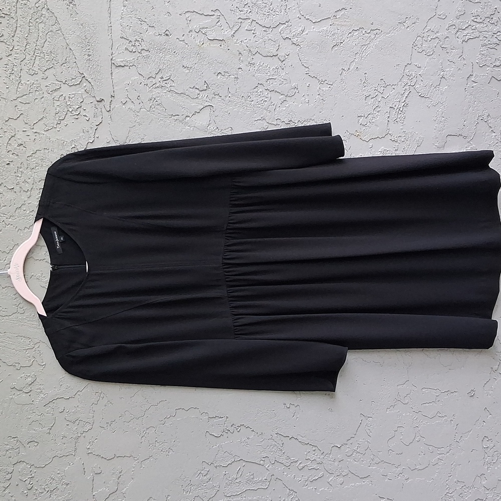 Tara Jarmon Black Long Sleeve Crew Neck Dress